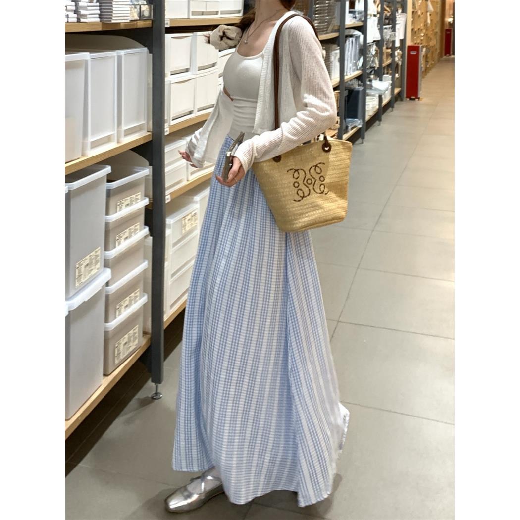 流苏蓝色半身裙女夏季202