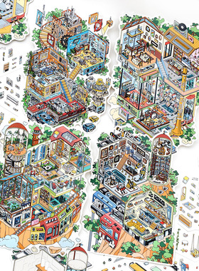 Infeel me 今日营业中38.0立体造景贴纸 微缩解压手工diy玩具贴画