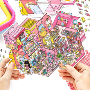 Infeel me我的小屋21.0立体造景贴纸微缩小屋场景手工diy解压贴画