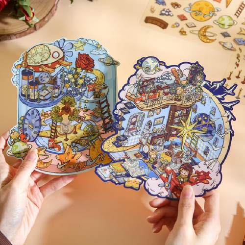 王子童话书PVC3D立体造景贴纸