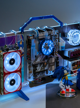 FUXK 便携ITX主机 i7 13700K/RTX 4080 移动旅行水冷电脑手提机箱