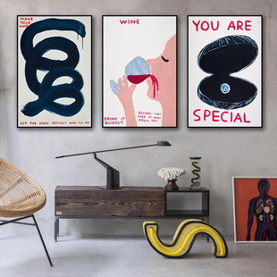 极简波普艺术装饰画简笔涂鸦ins风插画挂画潮流客厅卧室房间壁画