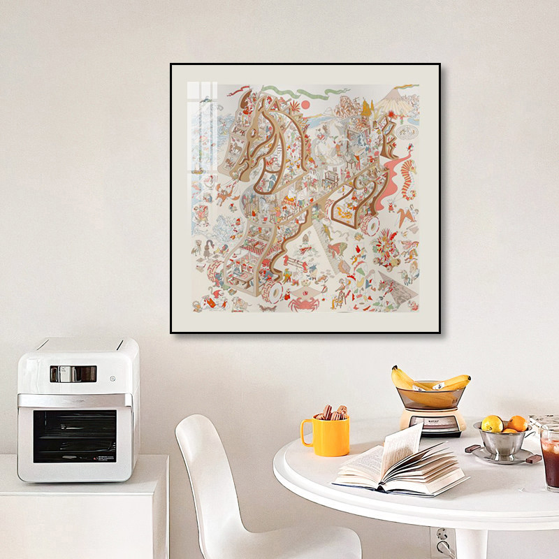 爱马丝巾马术学院装饰画轻奢高级感客厅餐厅壁画骏马办公室挂画