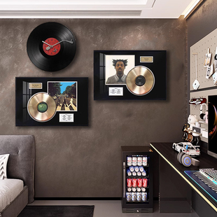 黑胶唱片挂画音乐主题酒馆餐吧创意装饰画电竞房间卧室高级感壁画