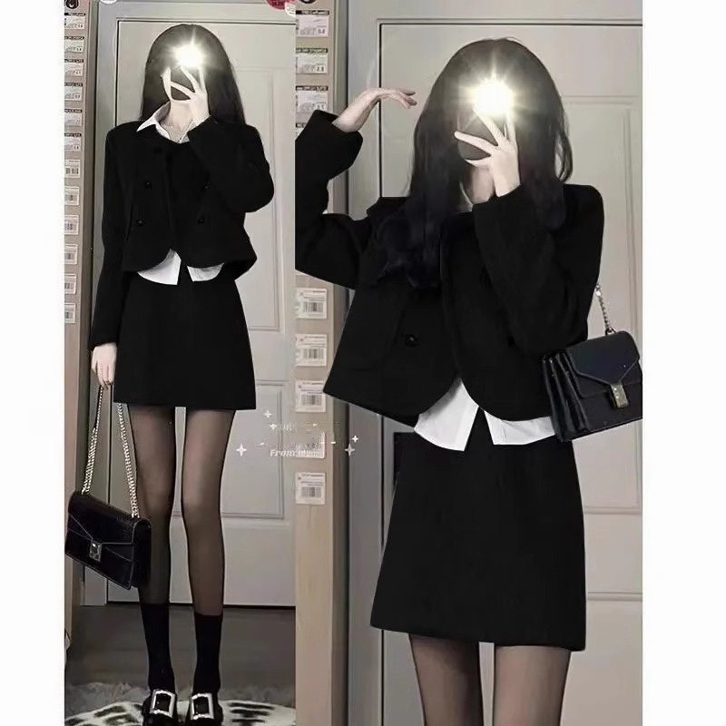 高级感毛呢小香风套装女春夏新款小个子气质短款外套半身裙两件套,女装/女士精品,时尚套装,淘宝优惠券,粉丝福利购,淘宝优惠卷