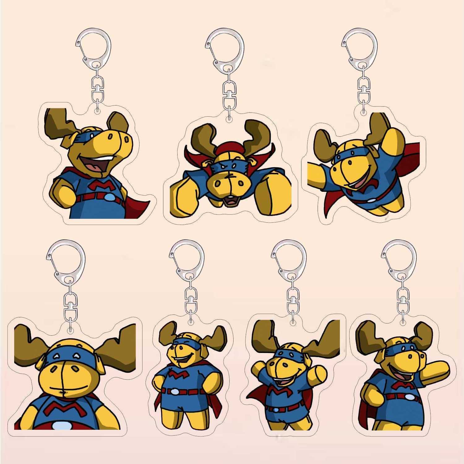 成龙历险记动漫周边钥匙扣可爱超级驯鹿表情包亚克力书包挂件饰品