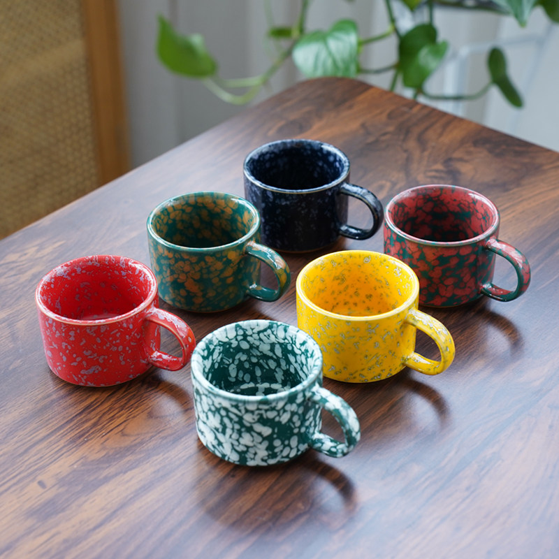 欧式带把不烫手功夫小茶杯6只装茶具喝茶杯子茶碗品茗杯陶瓷高端