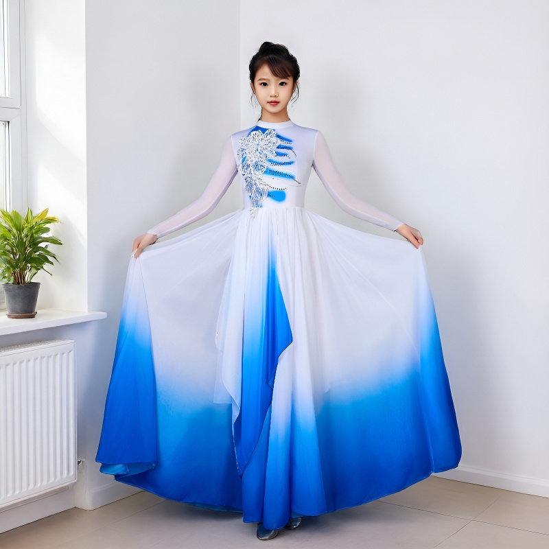 万疆开场舞大摆裙古典舞蹈女飘逸现代歌伴舞演出服中国舞艺考服装