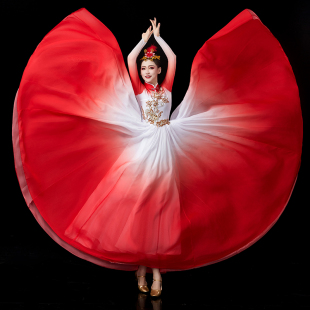 开场舞大摆裙演出服万疆灯火里 祖国演出 中国舞蹈服亲吻我和我