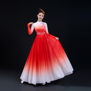 开场舞大摆裙演出服美丽中国现代舞盛世欢歌表演服绽放歌伴舞蹈服