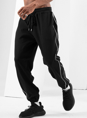 新款秋季肌肉队长运动裤男士宽松蓝球休闲透气训练兄弟健身长裤