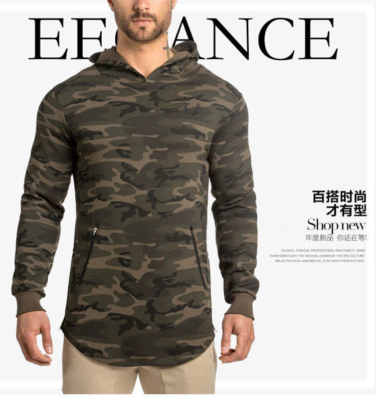 NEW MUSCLE CAPTAIN MENS FITNESS HIPSTER RUNNING CASUAL SPORTS COTTON HOODED TRAINING MECHANICAL BREATHABLE LONG SLEEVE SWEATSHIRT