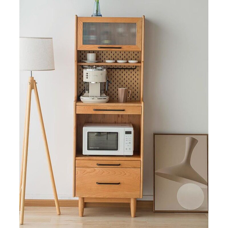 北欧斗柜实木餐边柜现代简约茶水柜多功能咖啡机柜小户型微波炉柜