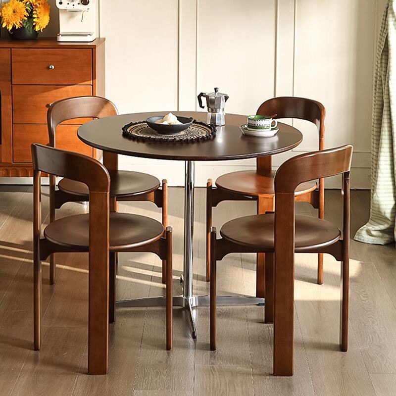 北欧简约中古实木复古餐椅可坐家用设计师客厅靠背彩色雷伊椅耐用