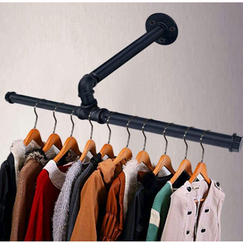 工业复古loft水管铁艺双杆 厂家供应 批发服装置物壁挂上墙架