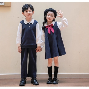 幼儿园园服春秋装新款儿童班服2024小学生英伦风校服套装表演服装