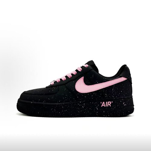 定制球鞋 Nike Air Force 1 墨粉星芒休闲百搭低帮板鞋男女同款黑