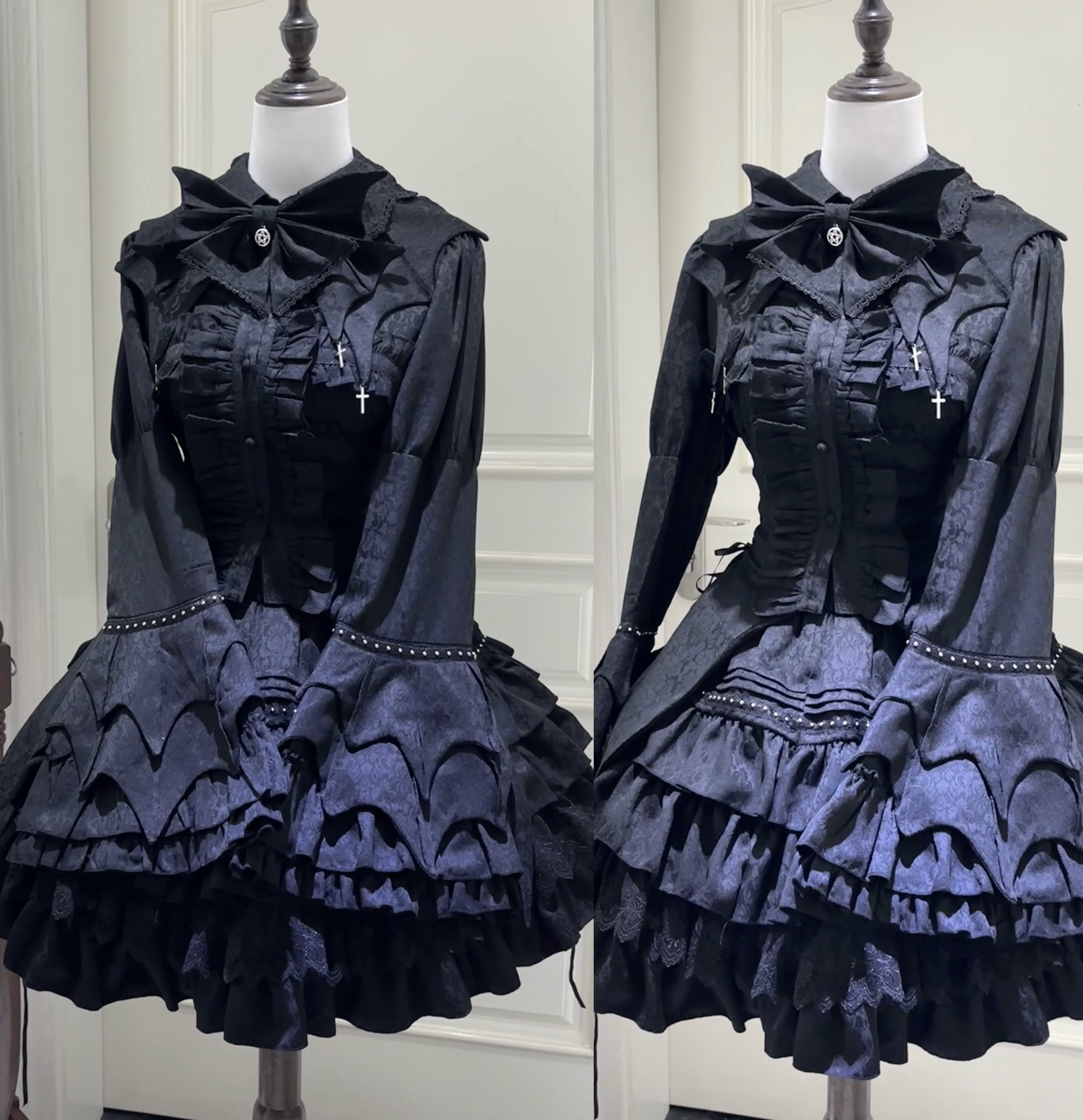 现货秒发初代魔女原创哥特暗黑风蝙蝠领lolita魔女日记库存不多