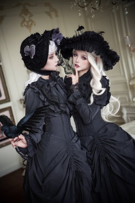 【十一团女巫尾款】初代原创暗黑哥特Lolita提拉摆鱼骨裙斗篷衬衫
