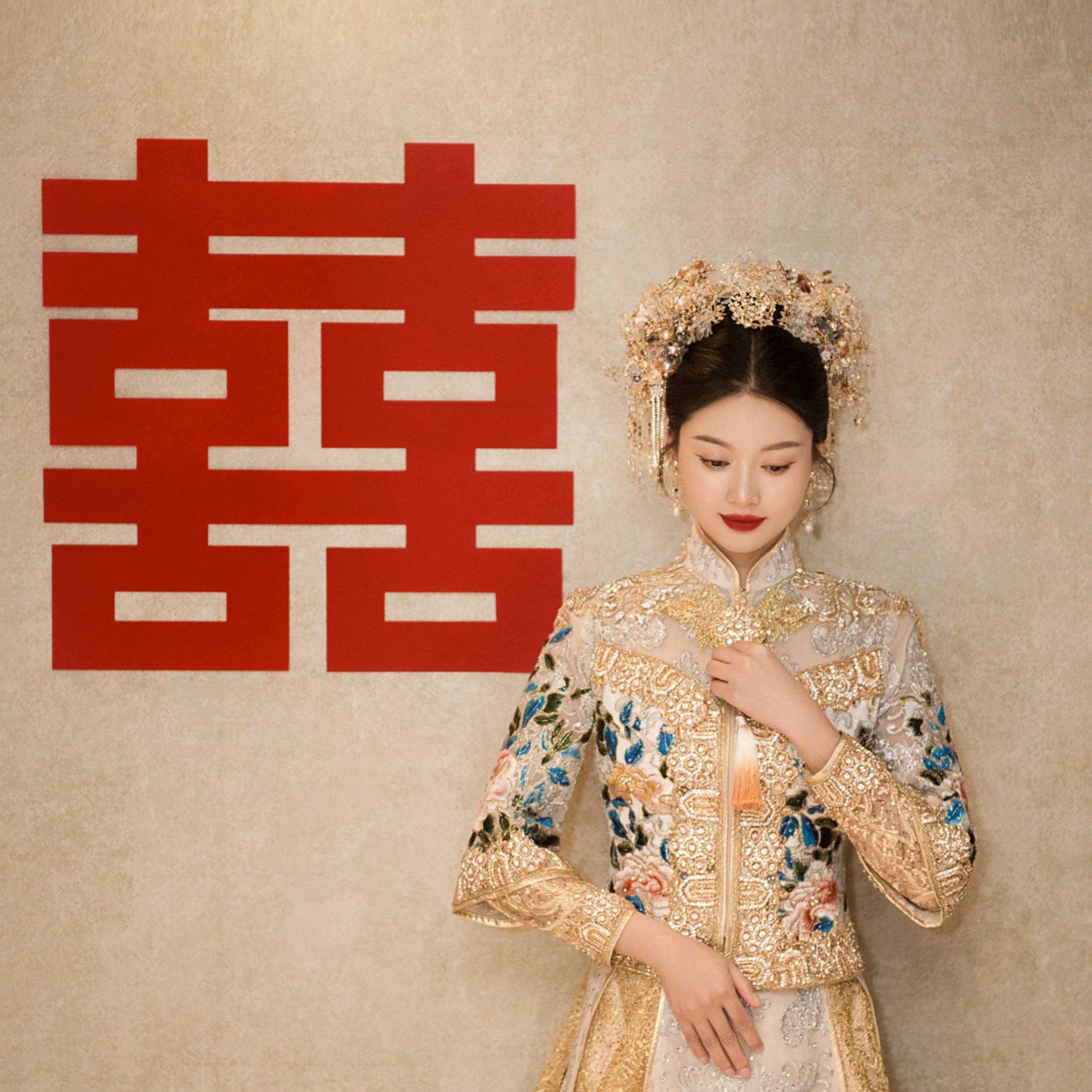 超大正体方喜字婚房墙壁贴纸剪纸毛毡布材质 80 50 40 30 20 全套