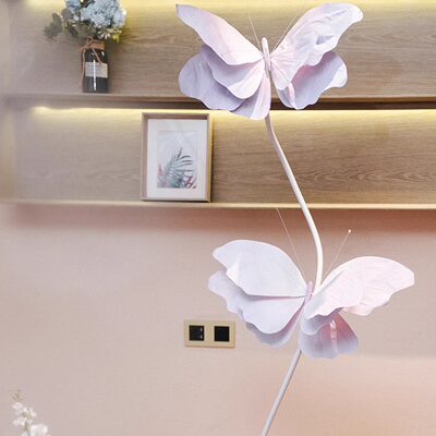 ins风纸艺渐变色蝴蝶路引花