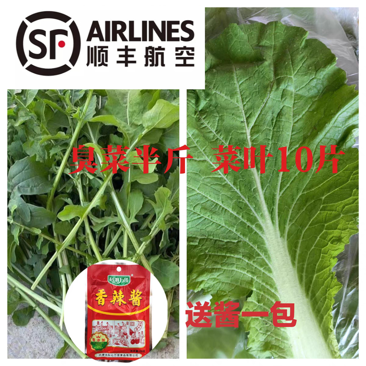 【顺丰空运】东北蘸酱菜臭菜、白菜叶饭包套餐发空运包邮