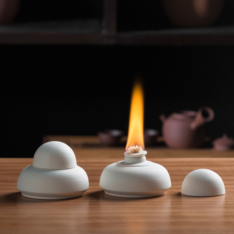 茶道加热玻璃酒精灯煮茶炉茶具白泥炭炉酒精炉温茶器保温咖啡小号