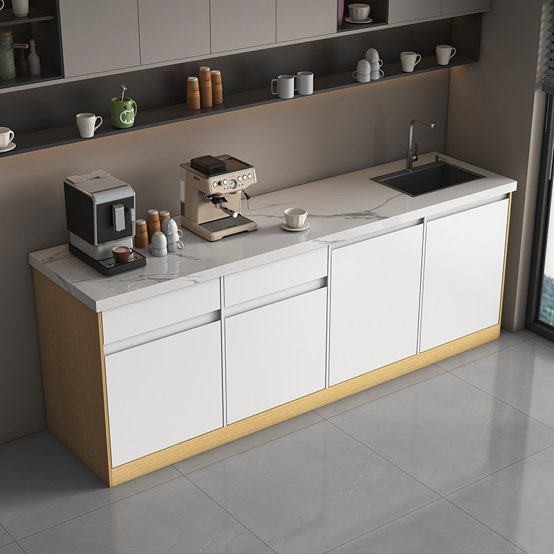 简约大理石吧台商用家用4s店靠墙茶水吧咖啡公司料理台操作切洗台