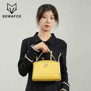 原创休闲菜篮子包高级感手提包黄色包包单肩女包礼物休闲斜挎小包