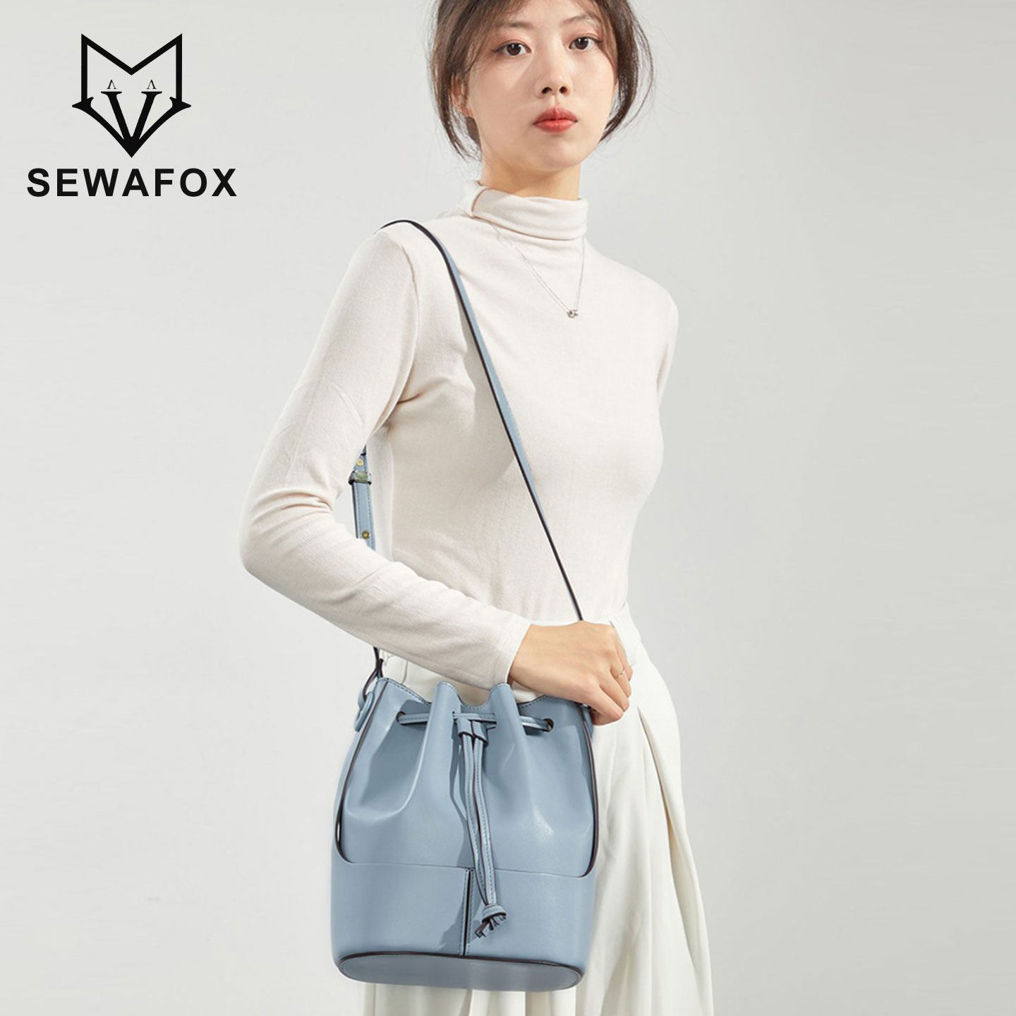 抽绳水桶包法式小众斜挎包高级感2025春夏新款小包百搭通勤女包包,箱包皮具/热销女包/男包,水桶包,淘宝优惠券,粉丝福利购,淘宝优惠卷