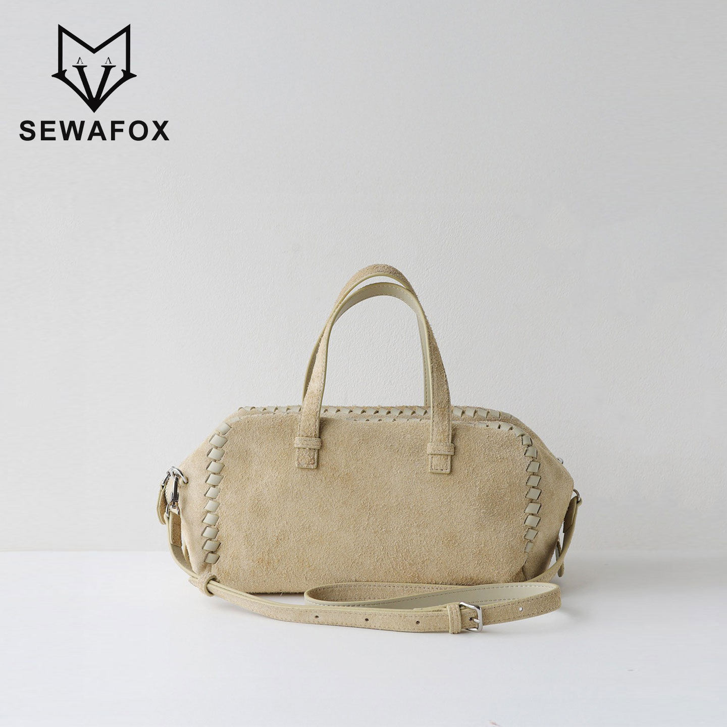 复古磨砂牛皮波士顿枕头包2026新款通勤斜挎包大容量单肩手提包女