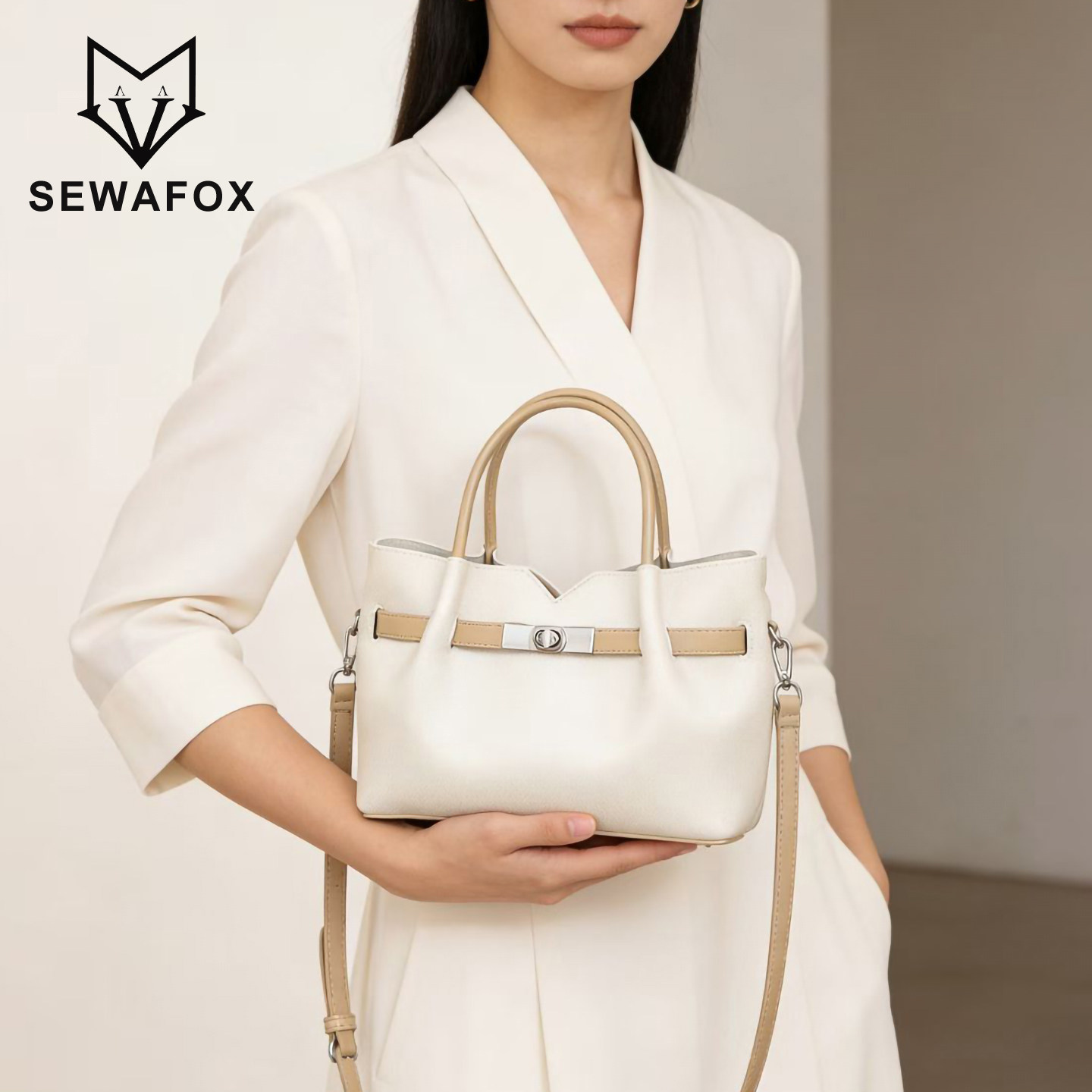 SEWAFOX 水桶包通勤高级感小众斜挎包2026新款小型单肩手提女包包