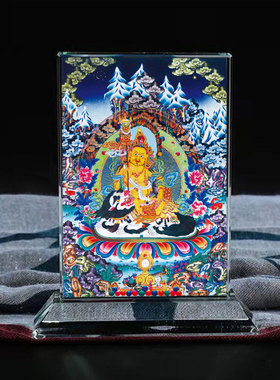 定制财宝天王画像水晶玻璃摆件桌面工艺品摆台摆设家居创意桌面