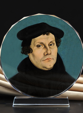 世界名人马丁路德画像水晶摆件