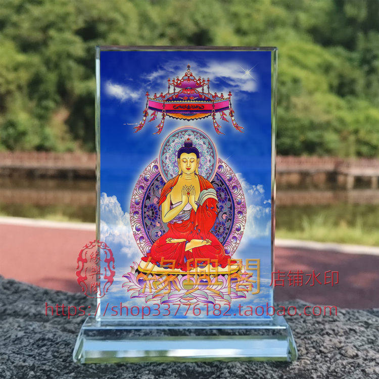 五方佛画像南方宝生如来欢喜佛水晶摆件桌面摆台摆设创意礼物定制