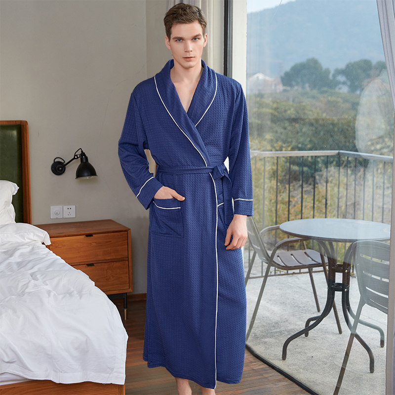 凉夏款浴巾式浴袍男士夏季薄款睡衣冰丝睡袍夏天吸水速干春秋四季