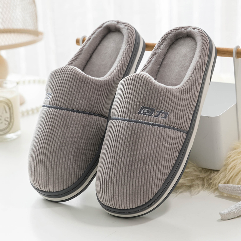 回力冬季情侣厚底棉拖鞋 室内家居毛绒拖鞋女 家用防滑保暖棉鞋男