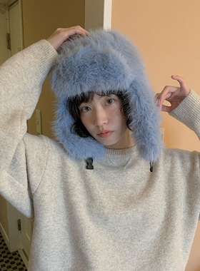 毛绒帽子女冬季雪地加厚雷锋帽