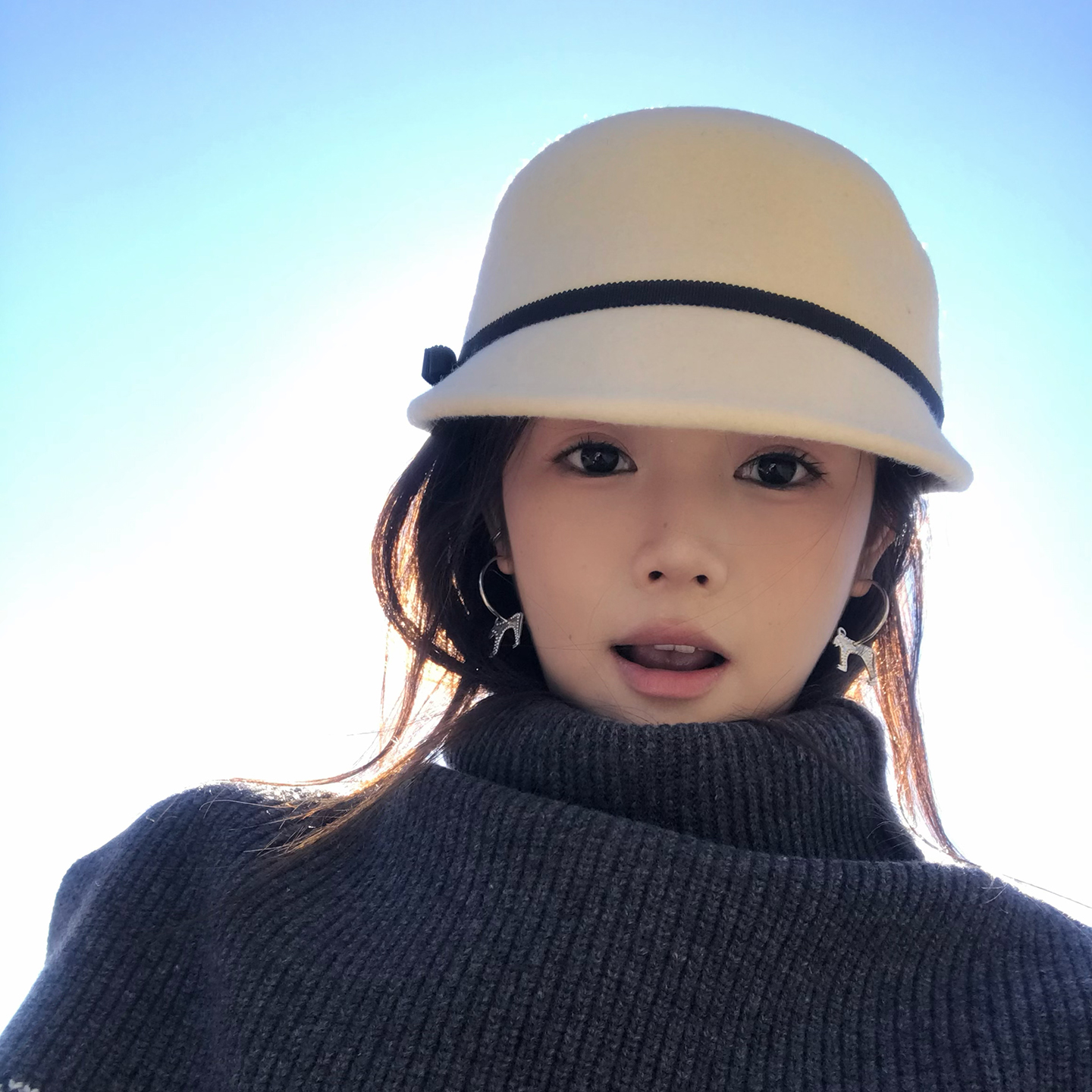 法式优雅羊毛小礼帽女冬季气质羊毛马术帽千金风画家帽赫本报童帽