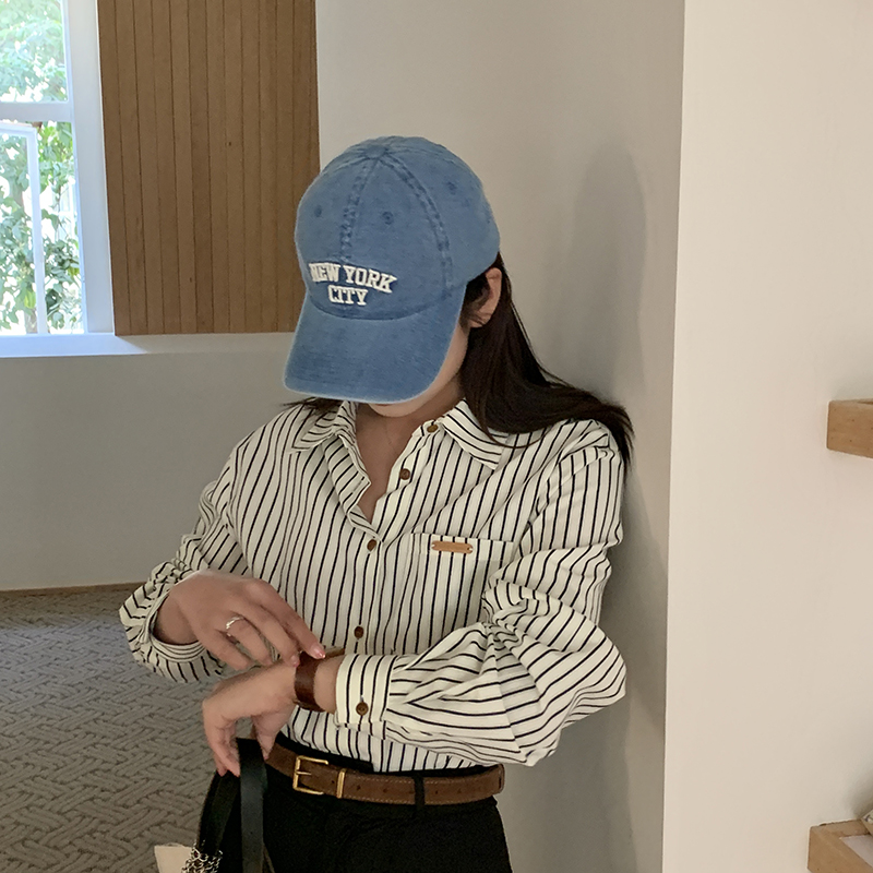 NYC字母刺绣牛仔鸭舌帽子女