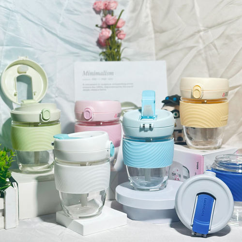 乐扣乐扣小蜜罐两用玻璃吸管水杯