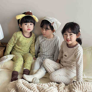 春秋新款儿童内衣套装男女童A类纯棉无骨秋衣秋裤宝宝睡衣家居服