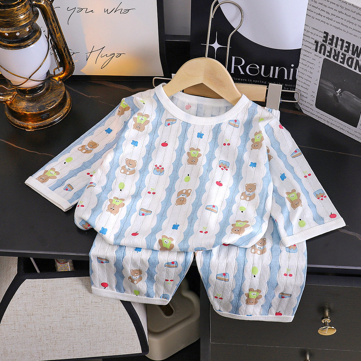 2026夏季新款儿童睡衣纯棉薄款短袖空调服A类套装男女童家居服