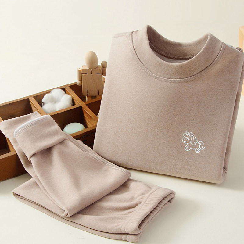 秋冬款儿童家居服保暖内衣套装男女童睡衣睡裤加厚宝宝打底秋衣裤