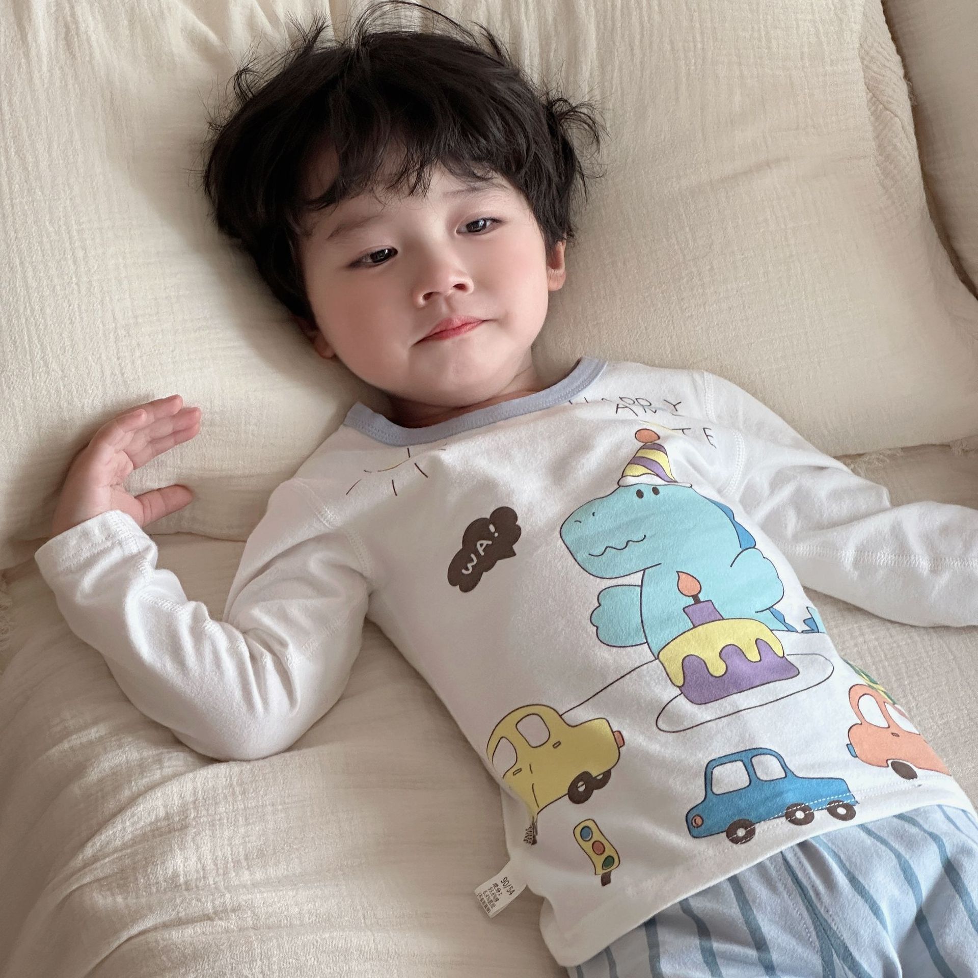 2026秋季新款卡通透气保暖儿童秋衣裤莱卡棉中小童家居服睡衣套装