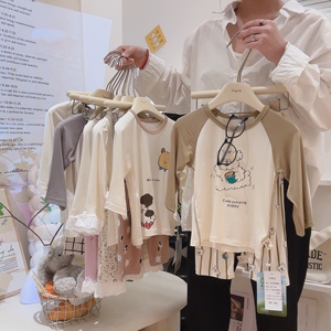 春夏儿童家居服七分袖优可丝莫代尔男童睡衣套装女童薄款空调服