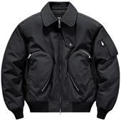 VIP美式 翻领棉服男秋冬双拉链飞行员夹克潮牌棉衣设计感工装 外套