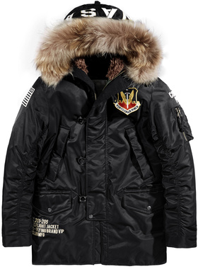 VIP冬季棉衣男大码中长款连帽毛领外套加厚保暖棉袄N3B工装棉服潮