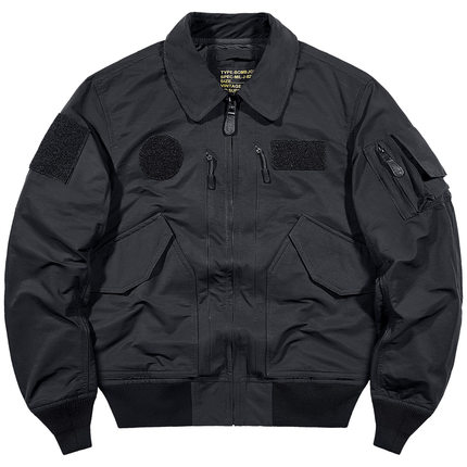 VIP翻领黑色飞行员夹克男春秋季美式复古多口袋宽松短款工装外套