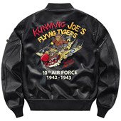 VIP美式 复古飞行员皮夹克男宽松刺绣徽章机车皮衣外套潮牌棒球服